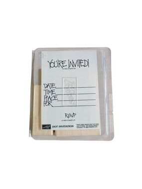 Stampin' Up! Dot Invitation Rubber Stamp - Black and Wood